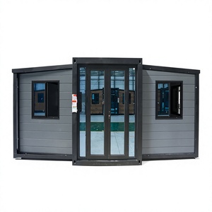 Grey Wall Expandable Container House Video CE Certified Industrial Prefab Full Turnkey Prefab Shelter for Disaster Relief